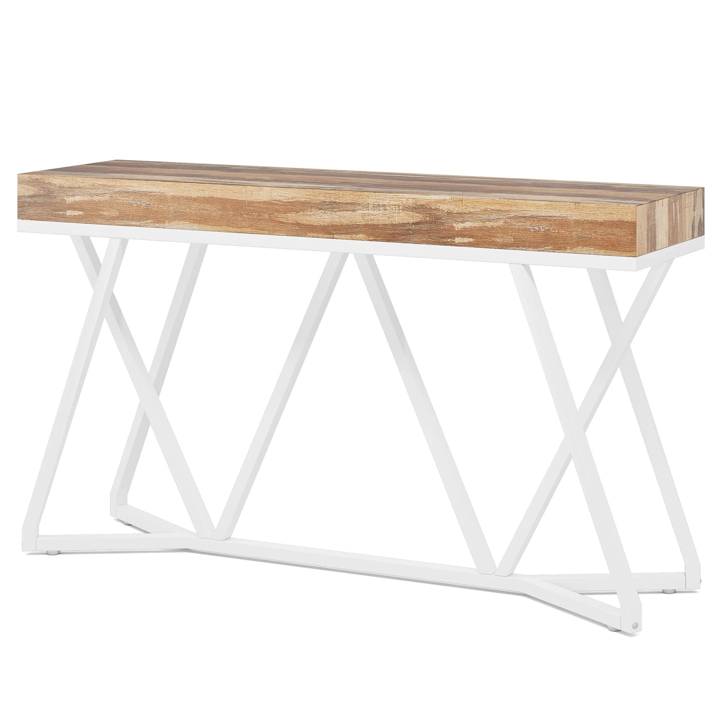 Tribesigns 55 Inches Console Table, Sofa Table Wood Entryway Table with Unique Metal Base