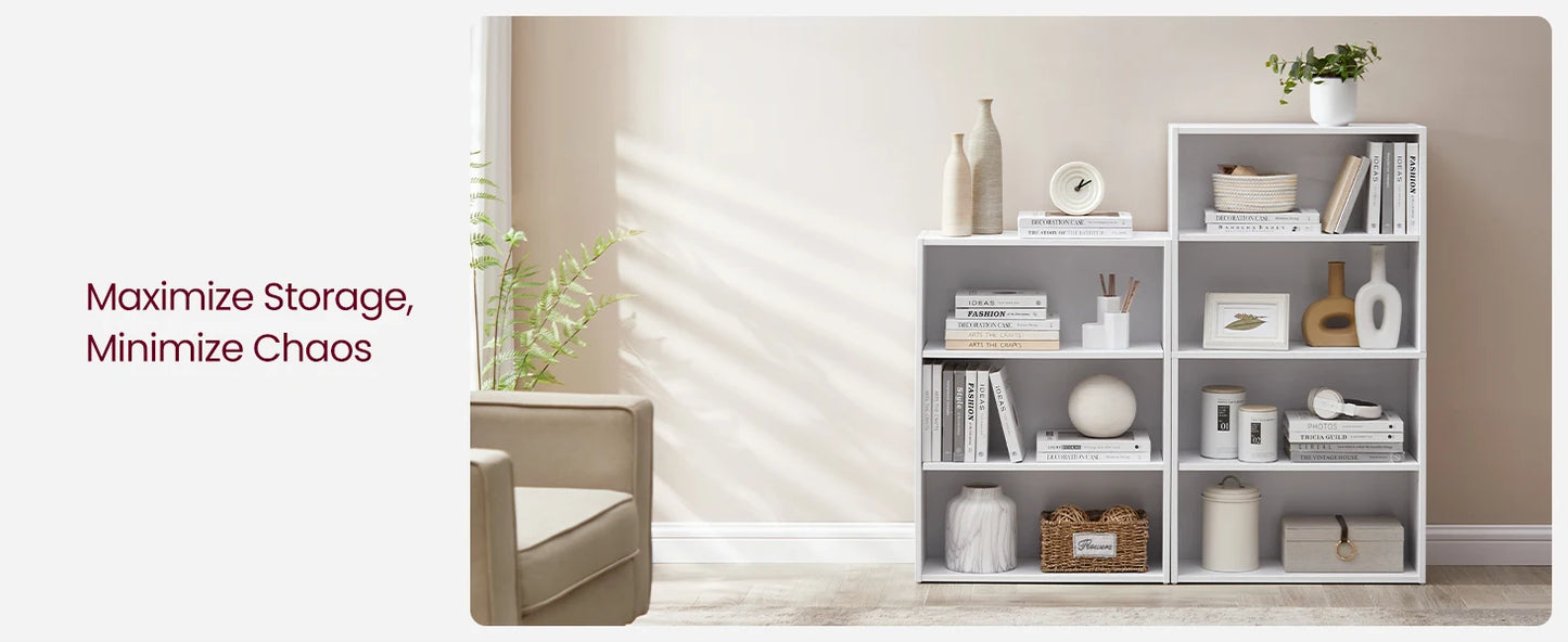 3-Tier Bookshelf - Compact Open Storage Shelving Unit