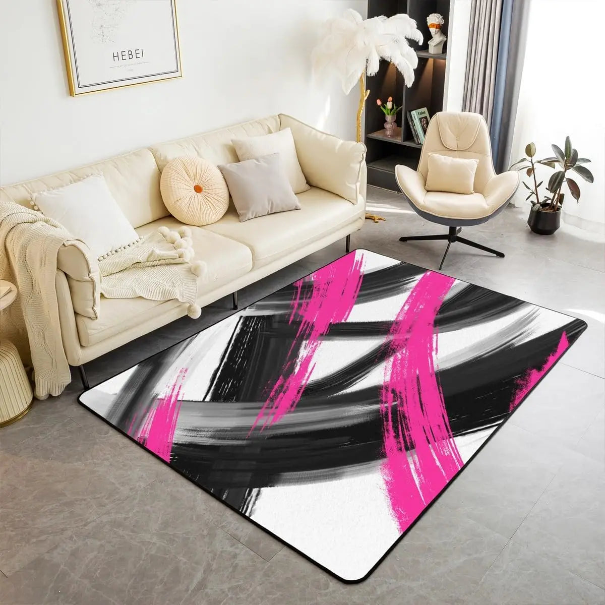 Modern Abstract Brushstroke Rug - Contemporary Art Carpet