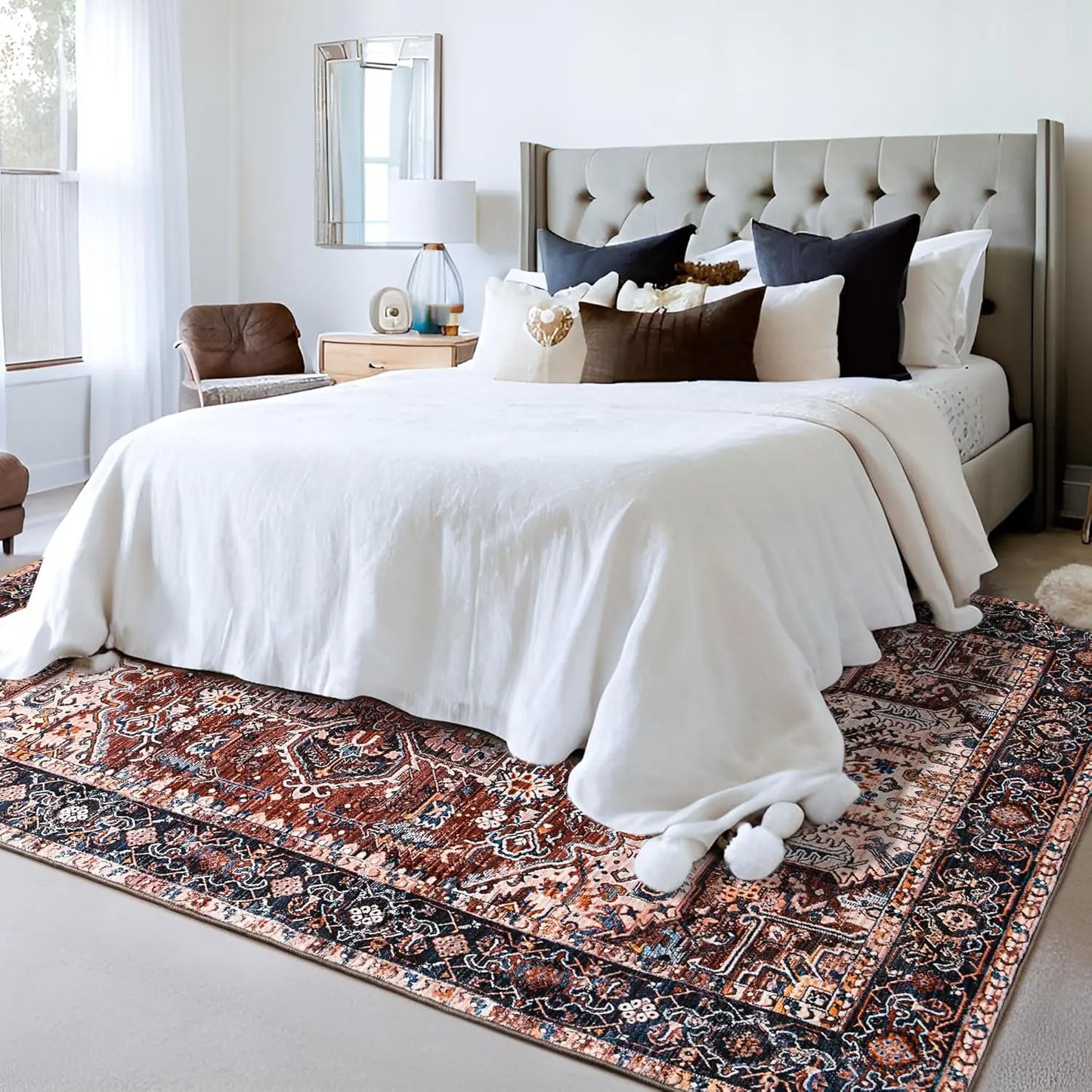 Vintage Persian Rug - Faux Cashmere Area Carpet