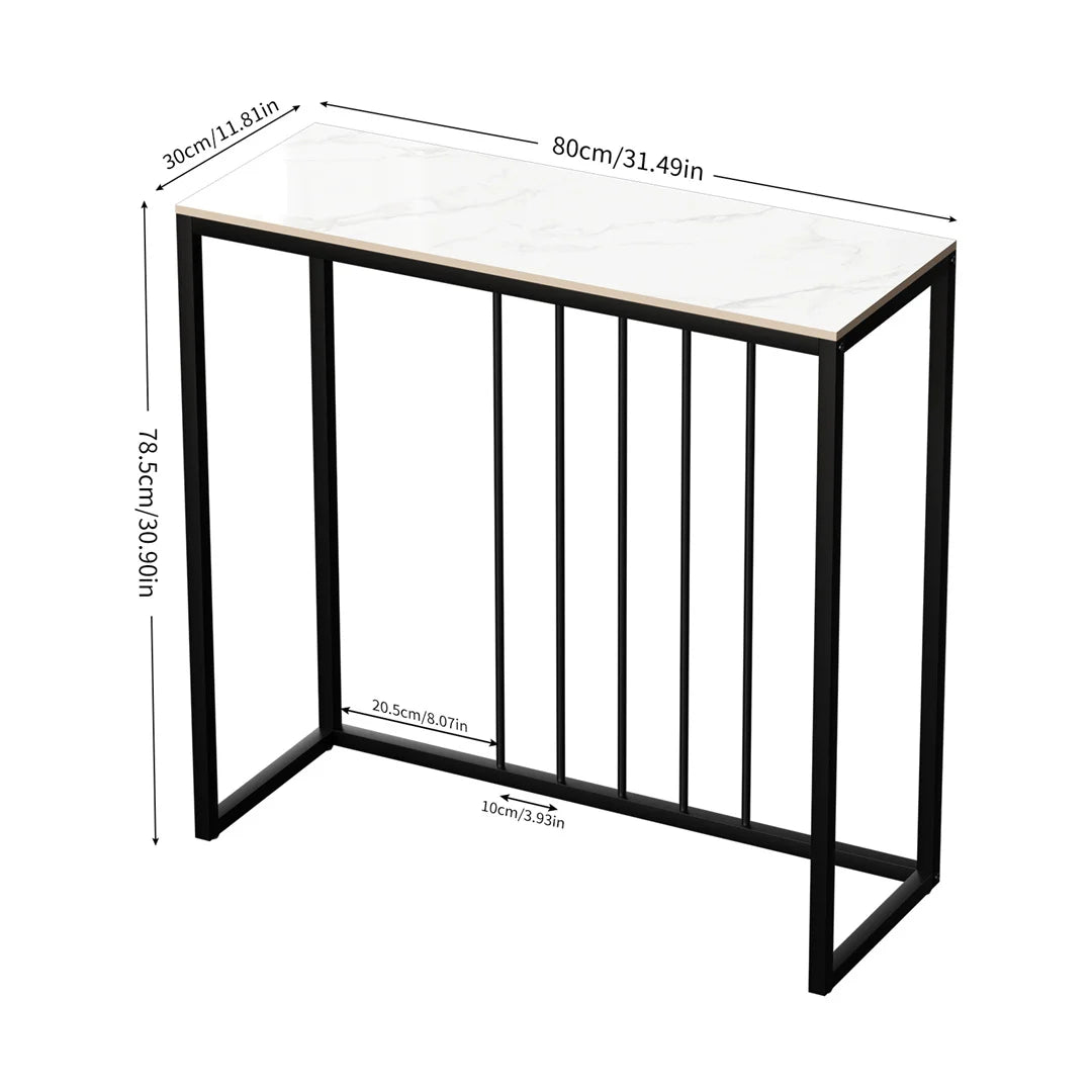 LUVODI Rectangle Console Entry Table Storage Accent Table Behind Sofa for Entryway with Black Metal Frame,