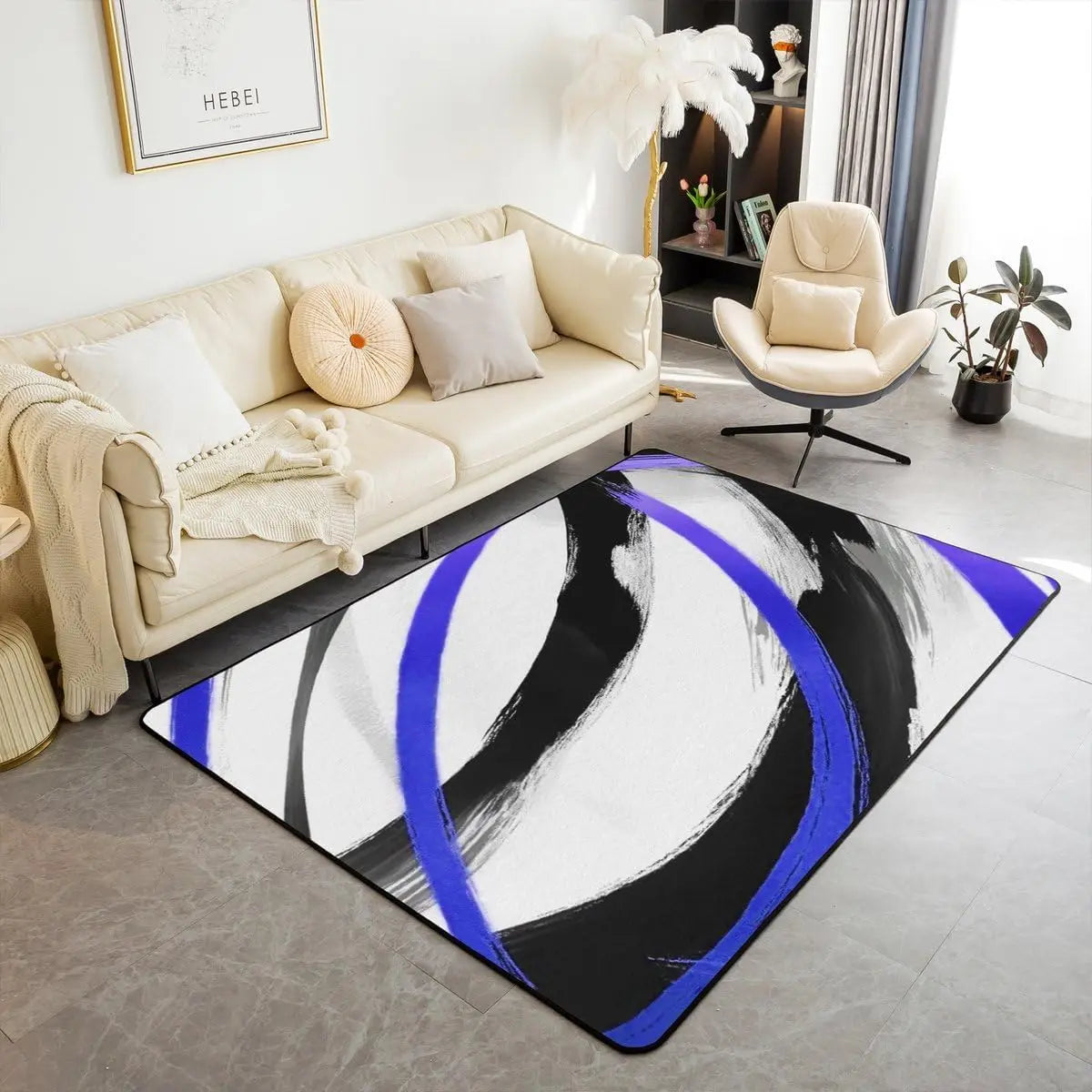 Modern Abstract Brushstroke Rug - Contemporary Art Carpet