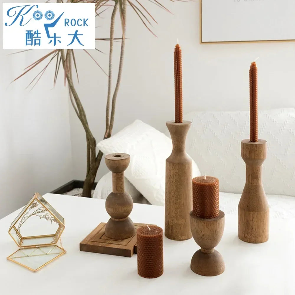 Solid Wooden Travel Menorah - Handcrafted Jewish Candle Holder for Shabbat, Wedding Decor & Ritual Candlesticks (1-Piece Set)