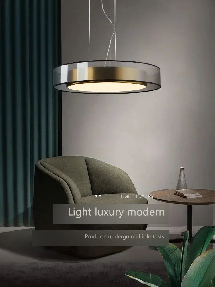 Pendant Light: Modern Circular Ring LED in Gold & White for Dining & Living Room