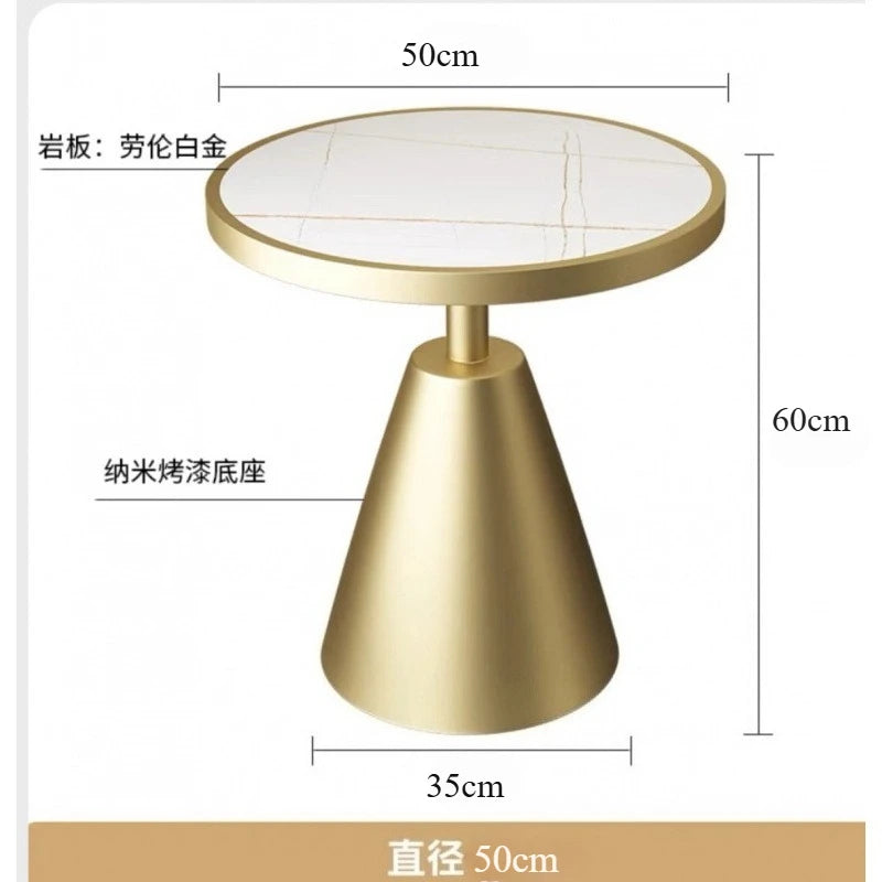 High Quality Golden Stainless Steel Round Small Side Coffee Table for Cafe Living Room