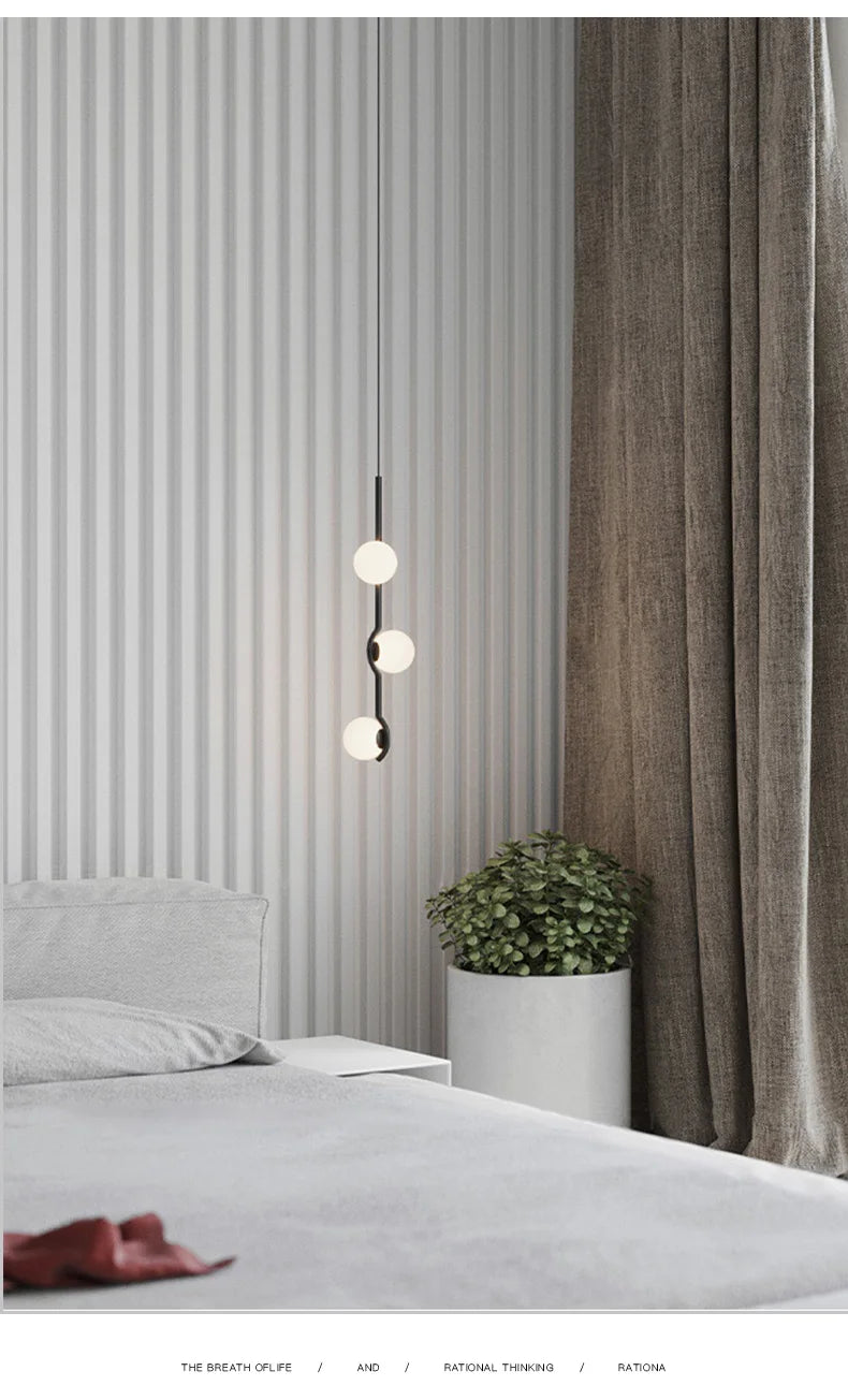 Chandelier: Modern Branching Globe Light in Black - 6 Lights