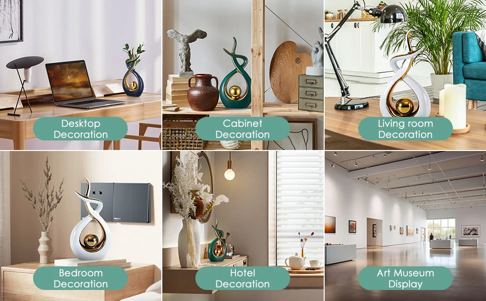 Modern Abstract Art Ceramic Statue Sculpture Home Decoration Living Room Dining Room Ornaments for Office Table Hopeful Flame