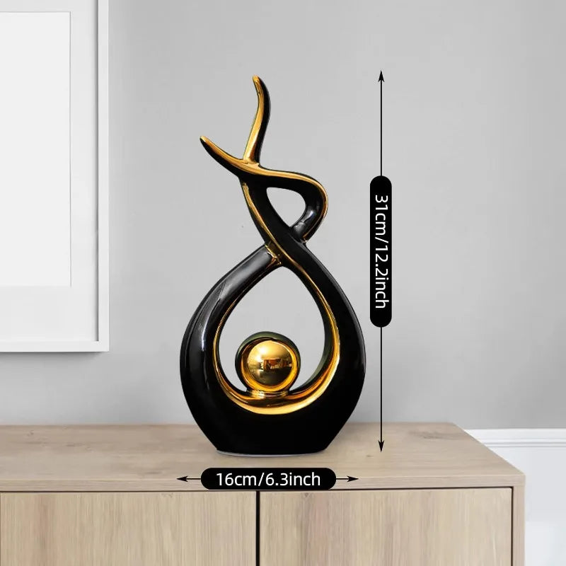 Modern Abstract Art Ceramic Statue Sculpture Home Decoration Living Room Dining Room Ornaments for Office Table Hopeful Flame