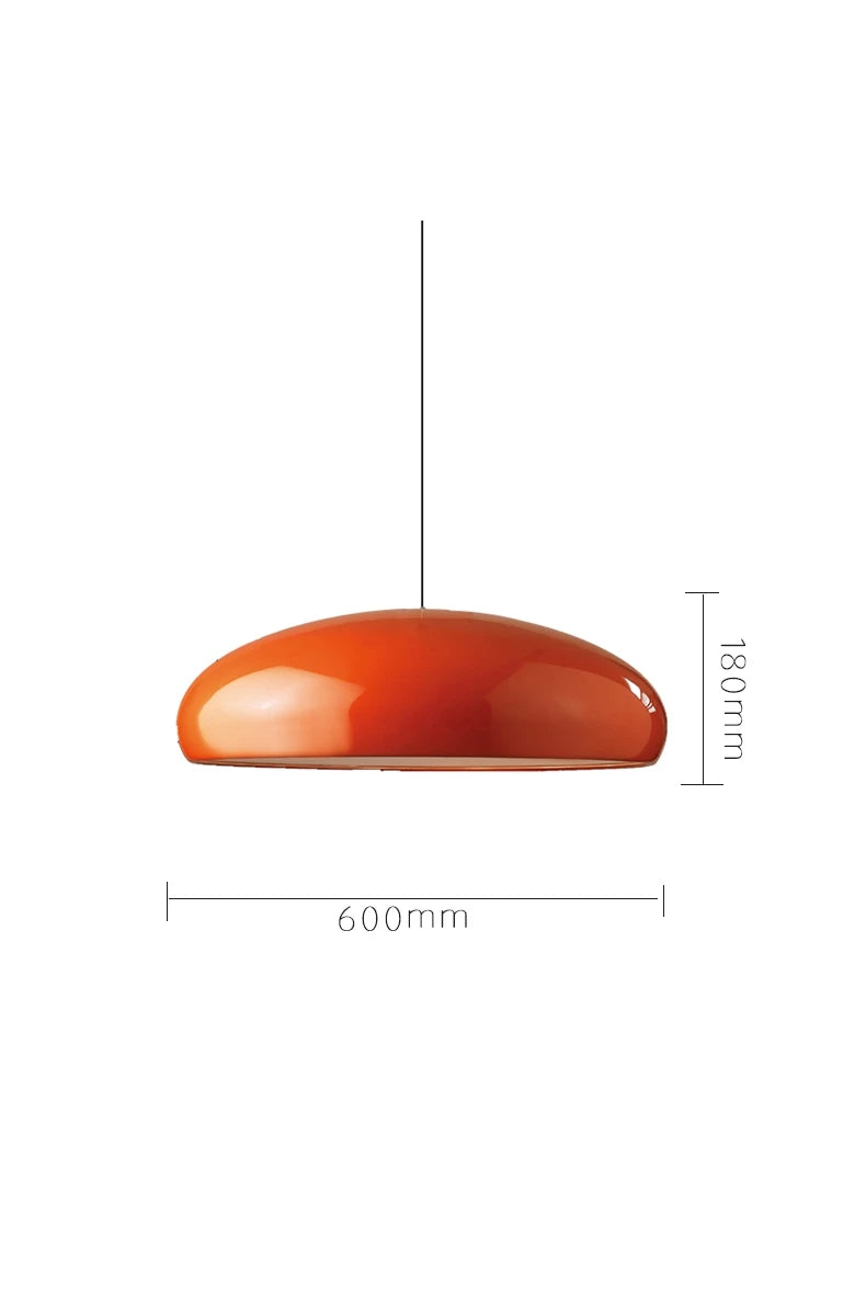 Pendant Light: Modern Dome Shade in Orange, White, Black & Deep Red