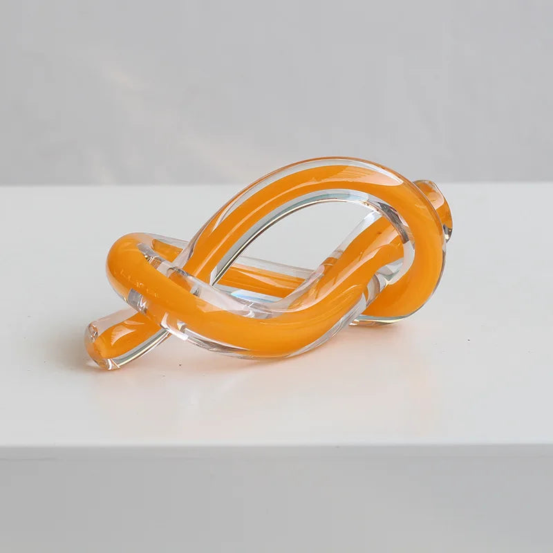 Geometric Glass Sculpture - Hollow Knot Design | Home Decor