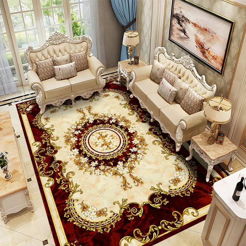 Traditional Floral Medallion Rug – Ornate Persian-Style Carpet for Living Room