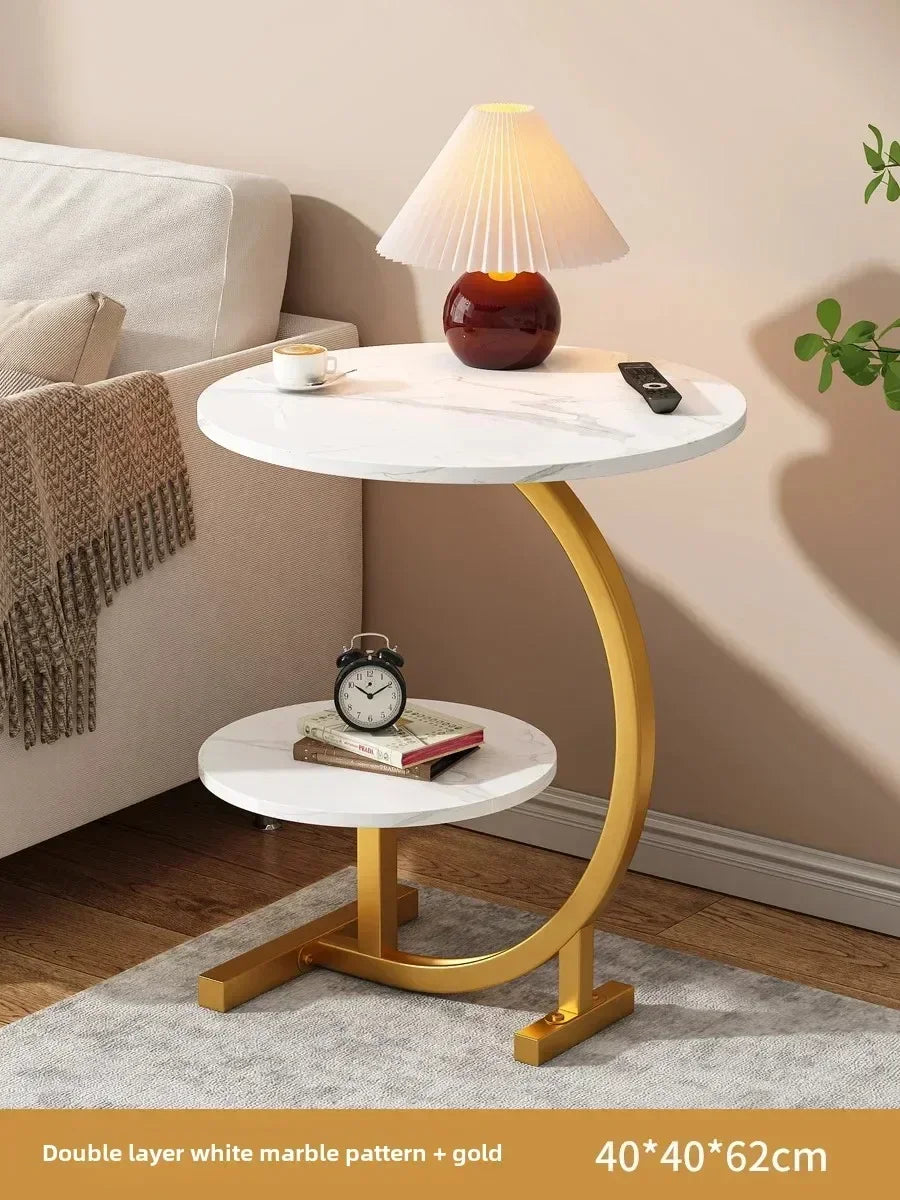 Designer Luxury Coffee Tables Gold Breakfast Minimalist Round Side Table Lounge Space Saving Mesa Auxiliar Living Room Furniture