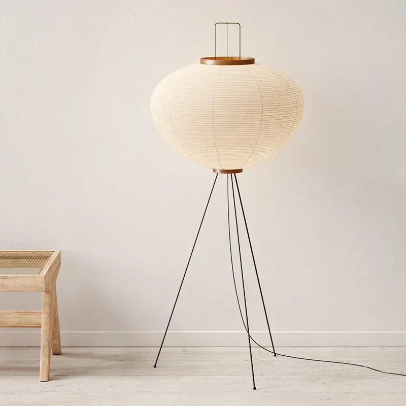 Japanese Minimalist LED Floor Lamp - Nordic Lantern Style