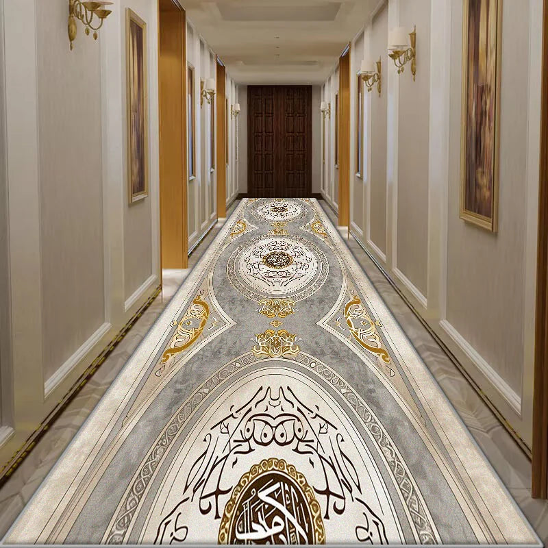 Modern Luxury Hall Runner Decoration Bedroom Washable Hall Carpet Chinese Style Doorway Rug Doorway Lobby Non-slip Mat Stairs