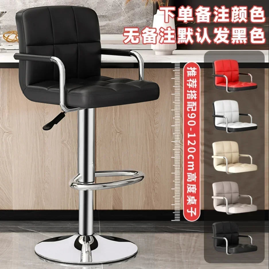 Upholstered Bar Stools 24-Inch Counter Height Stools Modern Kitchen Chairs with Metal Base PU Leather Stools