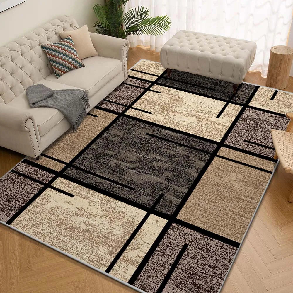 Geometric Area Rug - Luxury Crystal Velvet