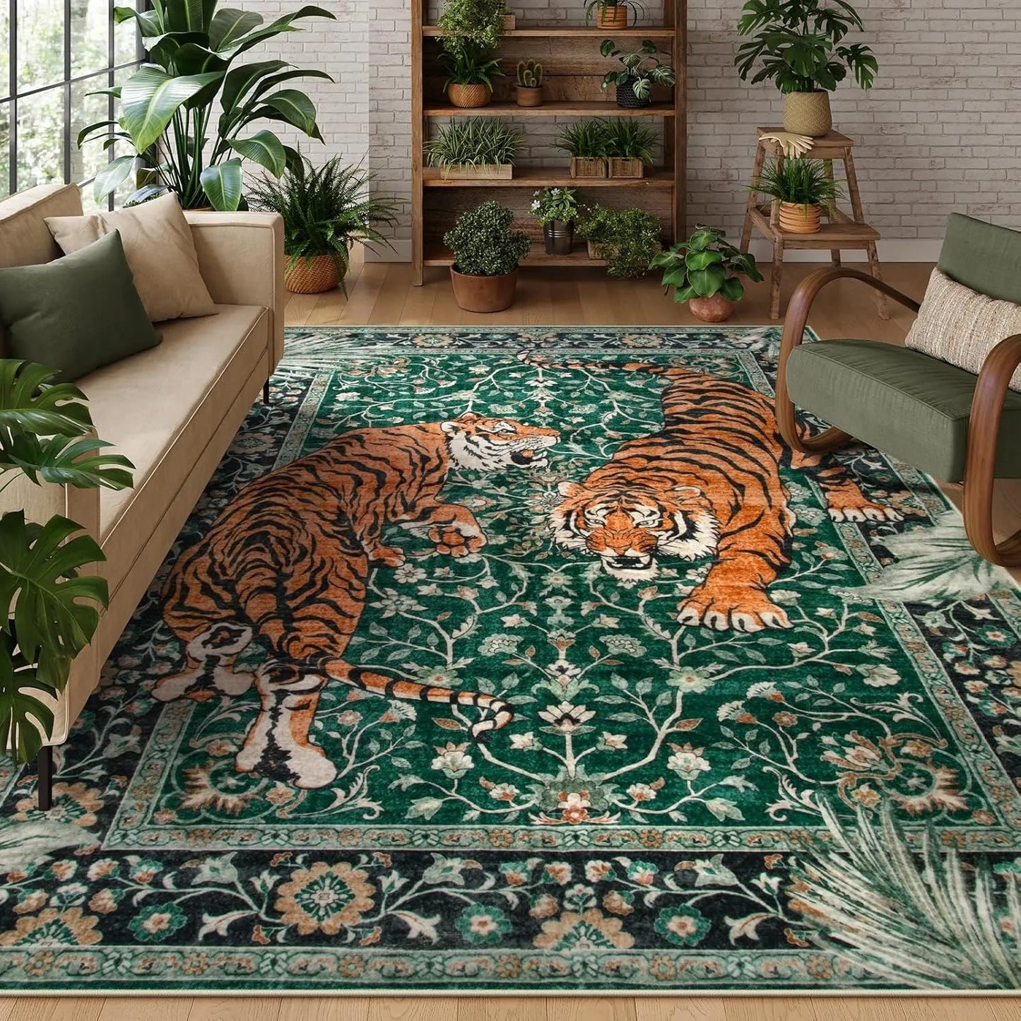 Jungle Tiger Rug - Luxury Oriental Area Carpet