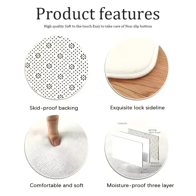 Christmas Area Rug Botanical Floral Washable Rugs for Living Room Holiday Decor, Non-Slip Soft Modern Bedroom Rug,Indoor Carpet