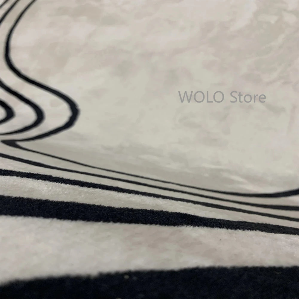 Minimalist Linear Rug - Modern Abstract Irregular Carpet