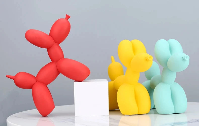 Matte Balloon Dog Statue - Resin Sculpture | Modern Nordic Home Decor