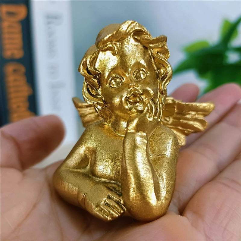 Golden Angel Fairy Figurines - Resin Prayer Statue | Wedding & Home Decor