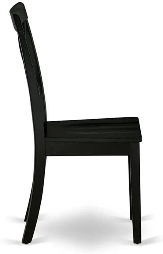 Modern Cross Back Dining Chairs, Set of 2 in Black with Solid Wood Seat for Elegant Home Decor