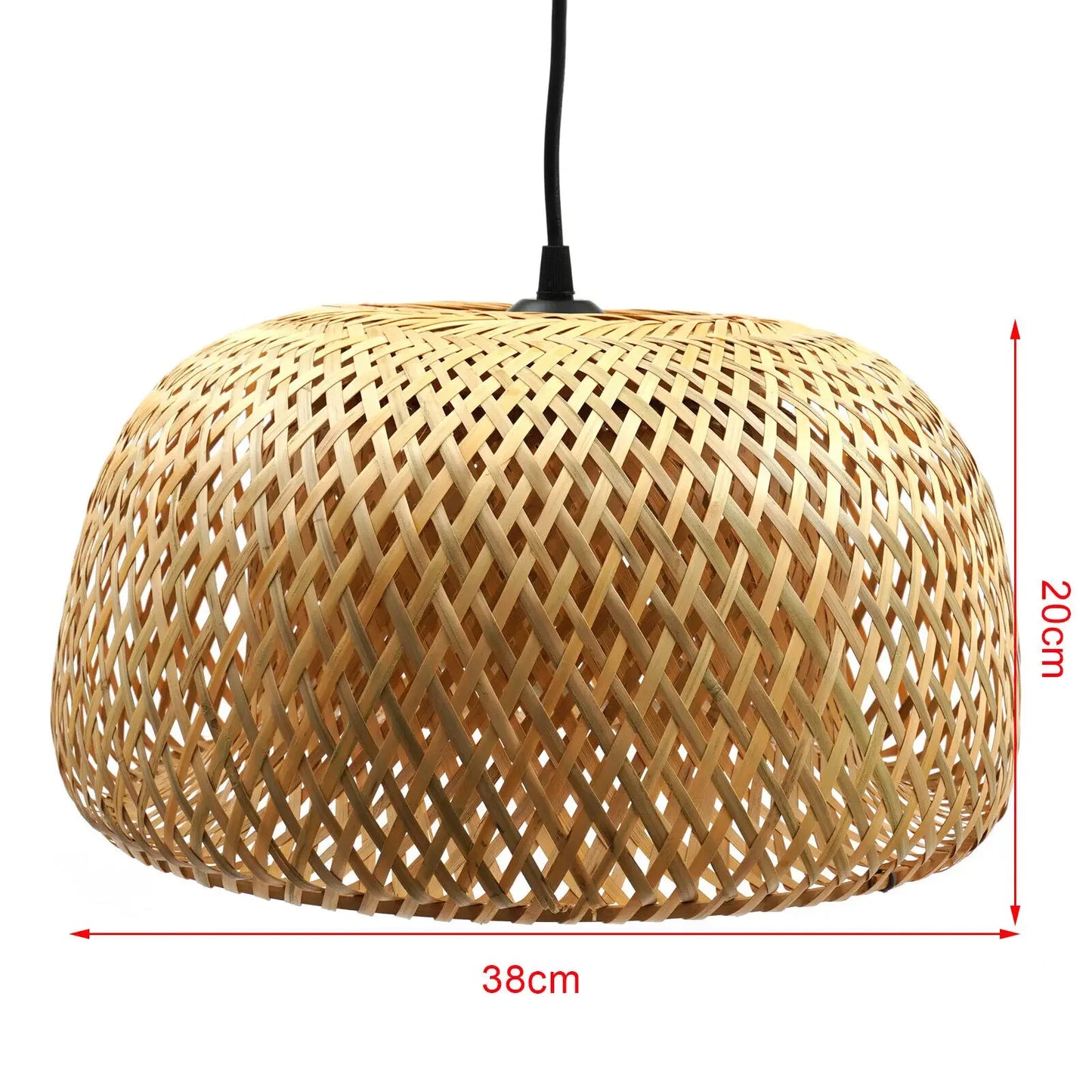 Vintage Bamboo Wicker Rattan Shade Pendant Light Hanging Ceiling Lamp Fixture Chandeliers