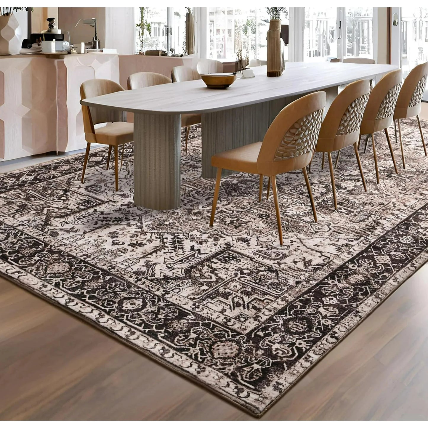 Vintage Persian Rug - Faux Cashmere Area Carpet