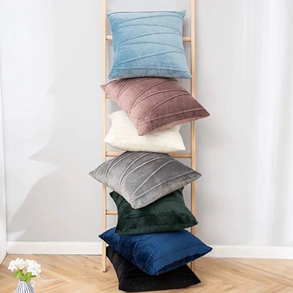 Set of 2 Decorative Green Throw Pillow Covers Soft Solid Velvet Pillow Covers Cushion Case for Sofa Bedroom подушки декоративные