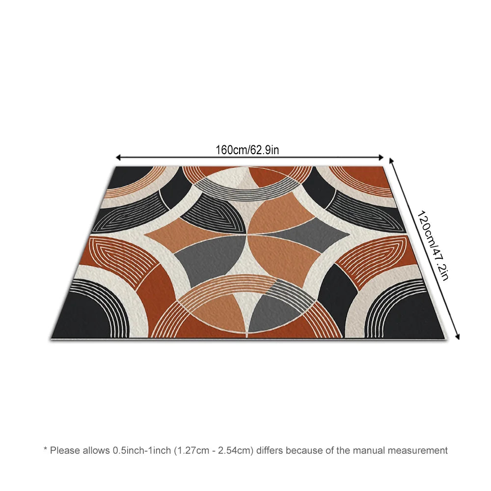 Abstract Area Rug Modern Geometric Carpet Living Room Floor Mat Home Decor Non-Slip Floor Covering Contemporary Design Indoor Ru