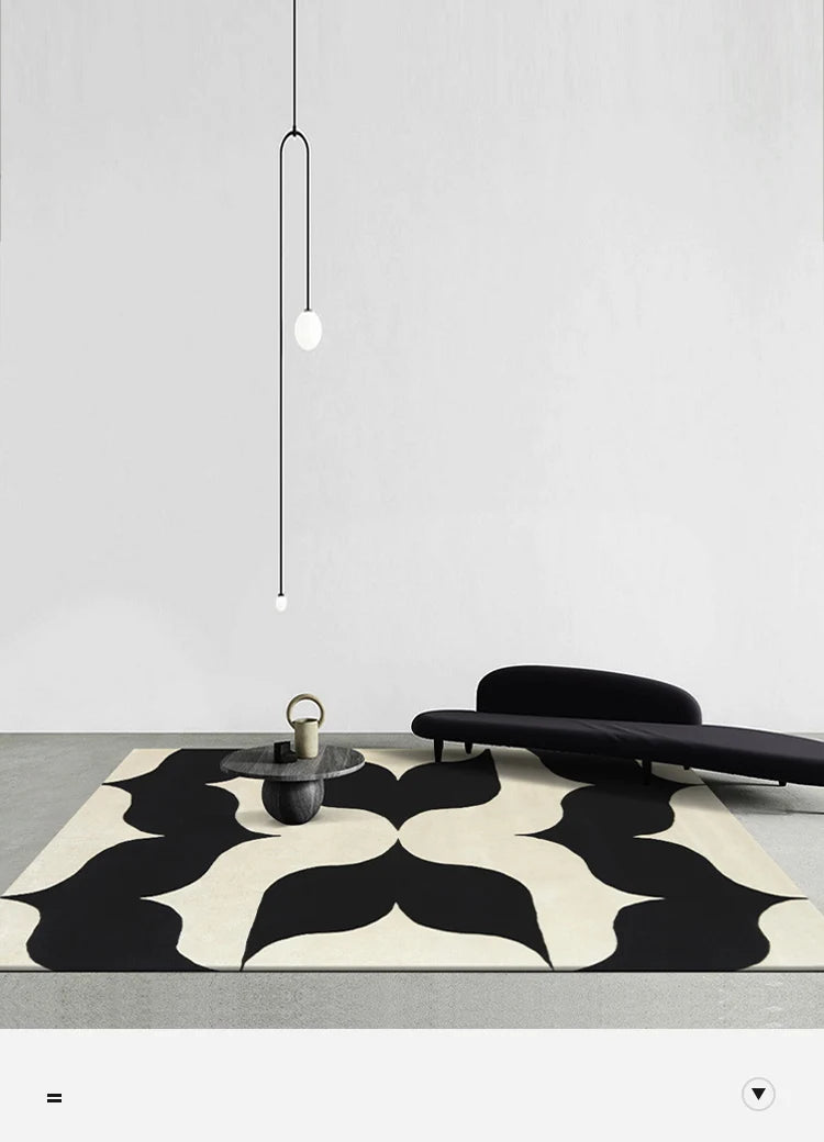 Retro Striped Rug - Navy & White or Black & White Geometric Carpet