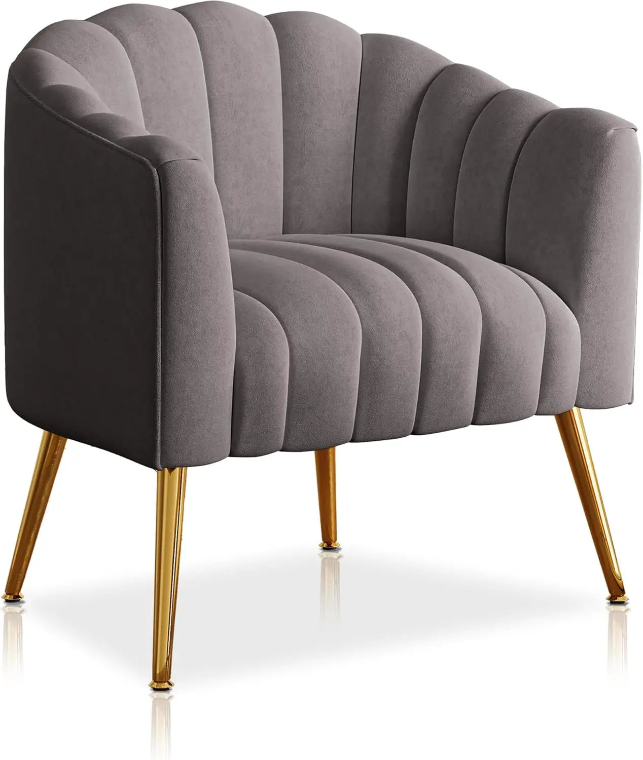 Oversized Pumpkin Couch Accent Chair, Modern Comfy Velvet Upholstered Barrel Chairs, Luxury Single Sofa Armchair for Living Room