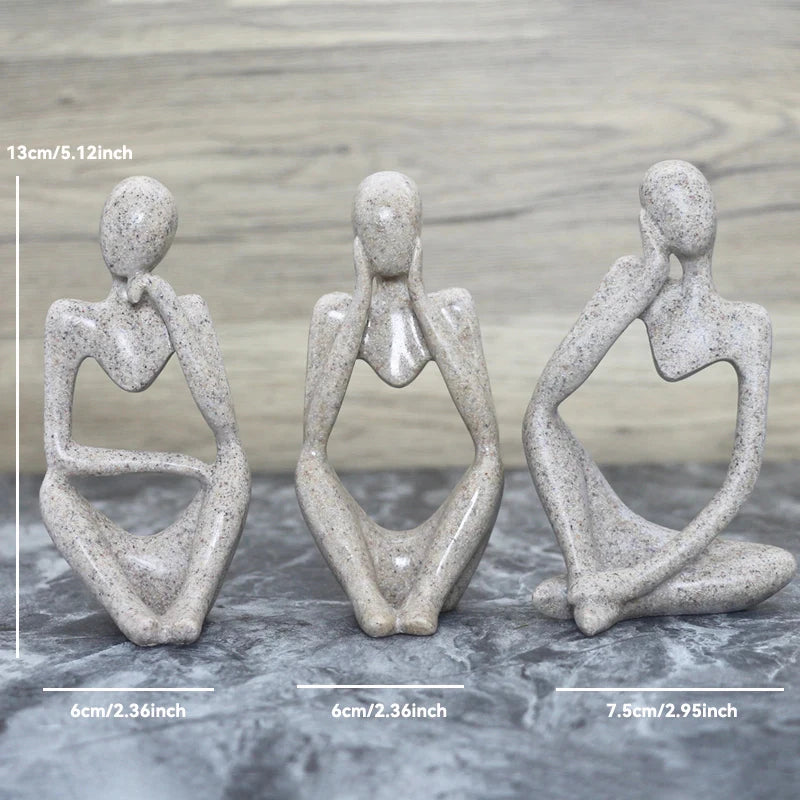 Thinker Statue - Abstract Yoga Figurine | Nordic Home Decor