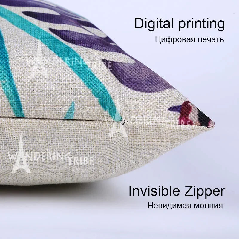 Black Gold Elegant Design Cushion Cover Symmetrical Plant Pillowcase Home Car Pillows Decor For Living Room Sofa Square Cushions