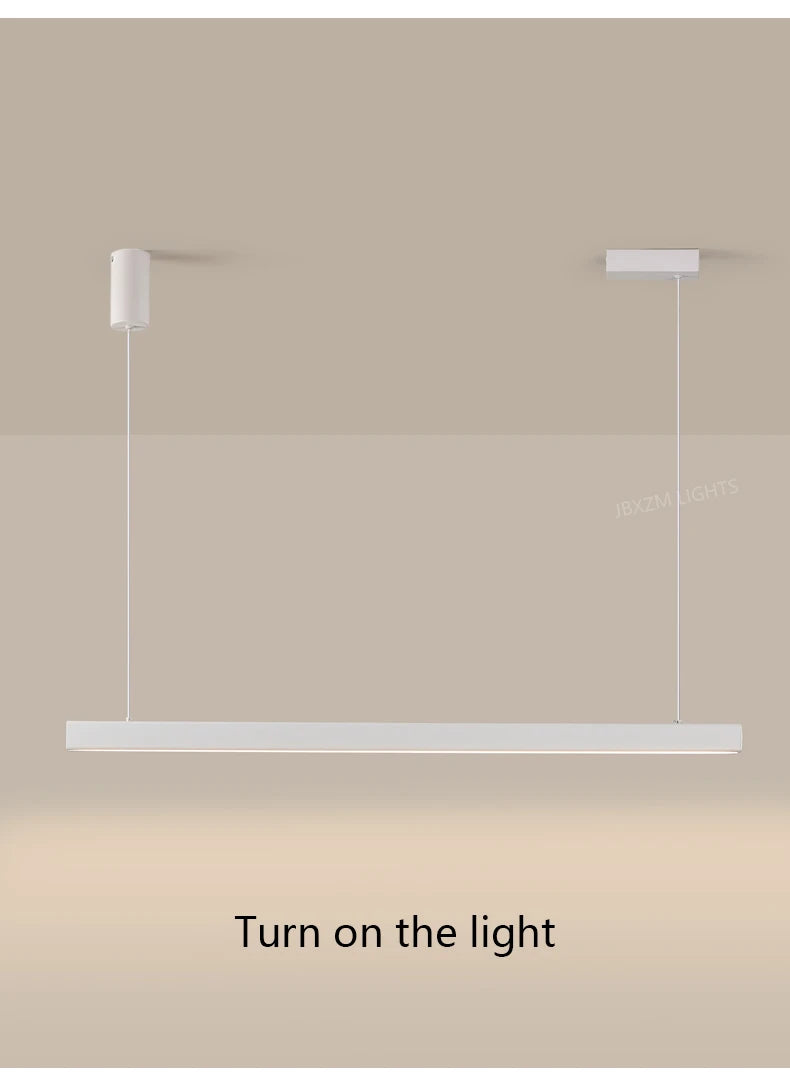 LED Linear Chandelier: Modern Minimalist Pendant Light for Dining Room & Kitchen Island