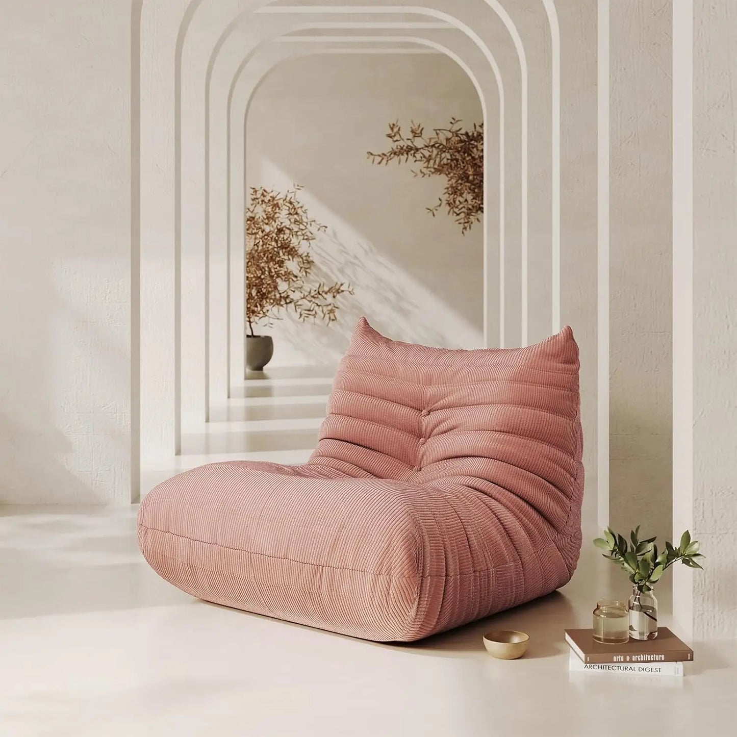 Foam Floor Lazy Couch Bean Bag Chair Sofa Fireside 2 Seat Lounger Couches for Adults Oversize Corduroy Cozy Chair for Home