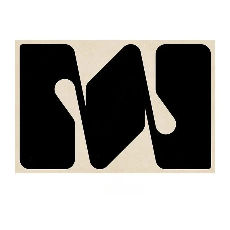 Black & White Abstract Rug - Modern Geometric Curves