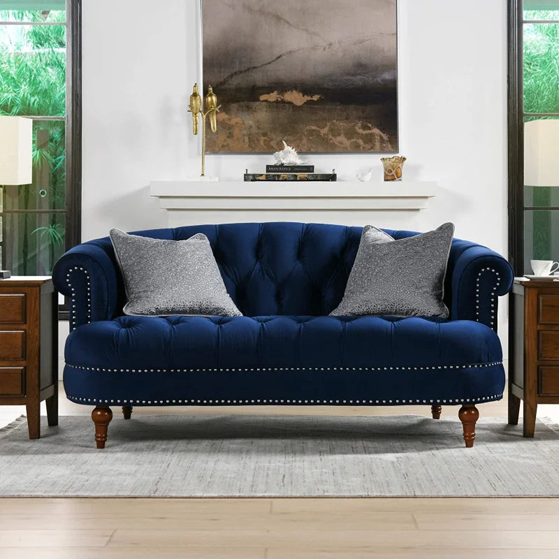 Velvet Sofa 3-Seat: Luxurious Upholstered Couch for Living Room, Hotel & Apartment