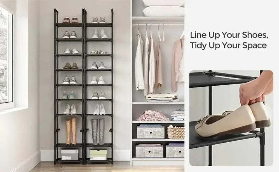 10-Tier Shoe Storage Cabinet - Multi-Layer Standing Rack