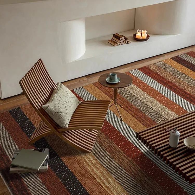 Retro Striped Carpet - Modern Luxury Living Room Rug