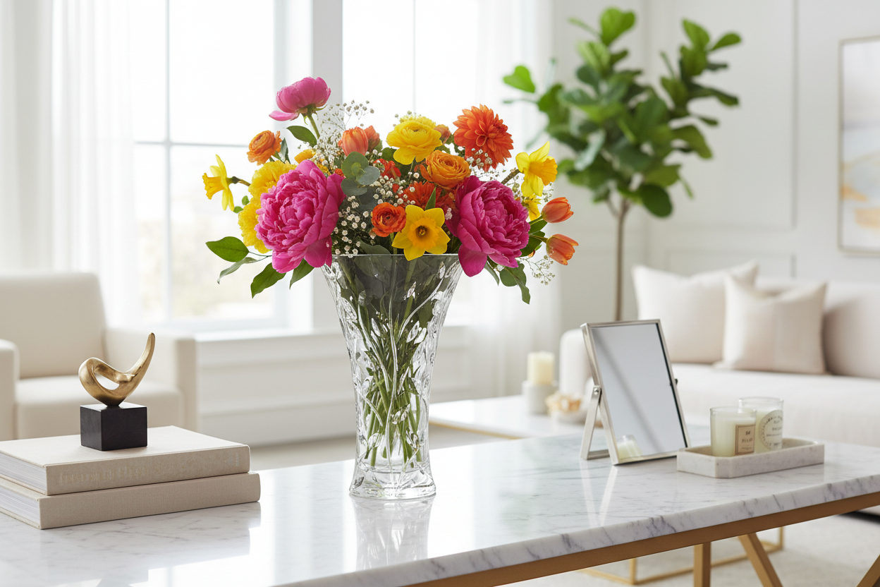 Crystal Laurel Vase Lifestyle Image 2