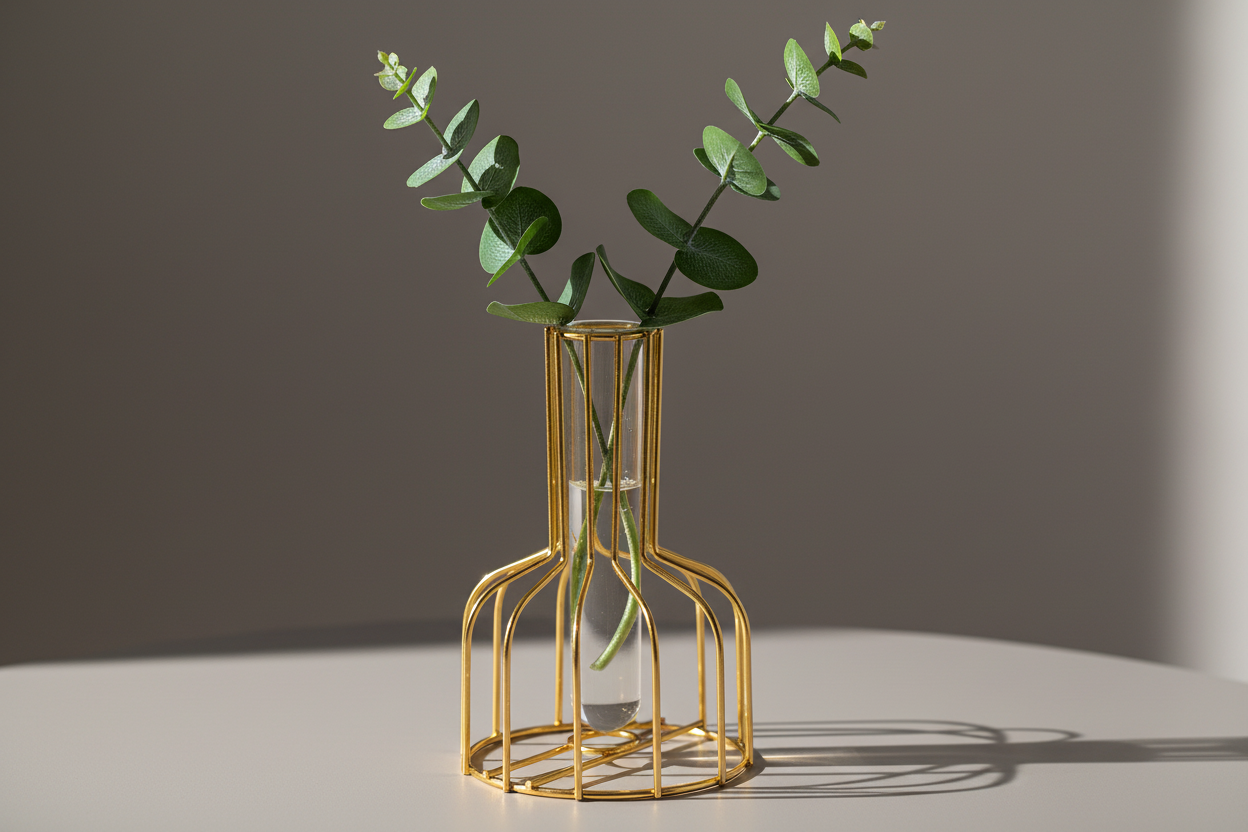 Gold vase dramatic lighting