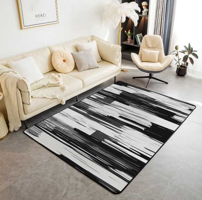 Modern Abstract Brushstroke Rug - Contemporary Art Carpet