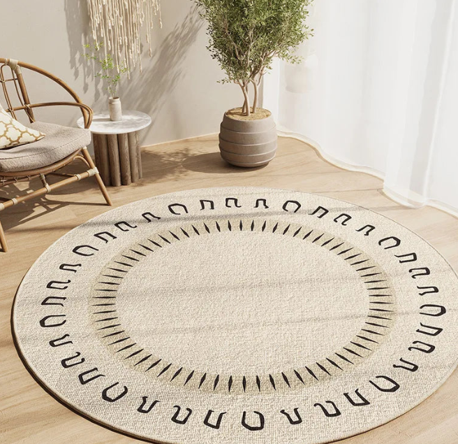 Round Faux Wool Area Rug - Multiple Designs - 60cm or 80cm