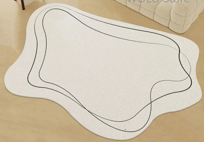 Minimalist Linear Rug - Modern Abstract Irregular Carpet