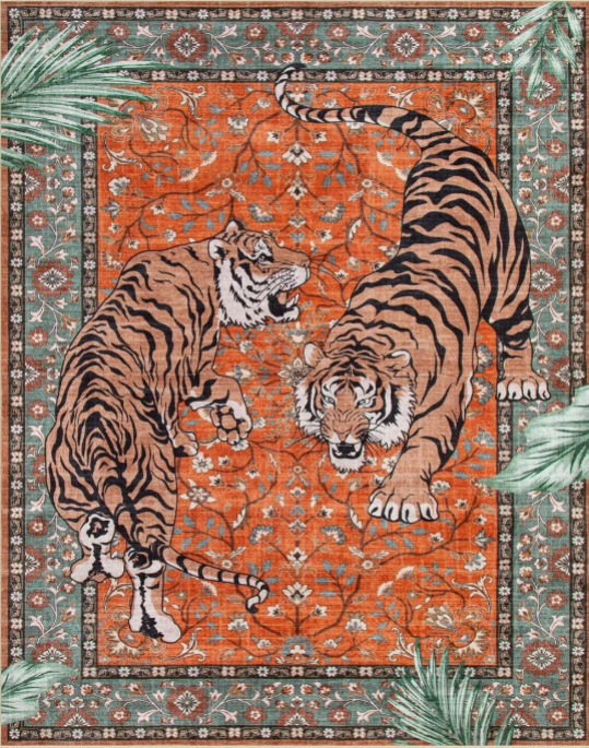 Jungle Tiger Rug - Luxury Oriental Area Carpet