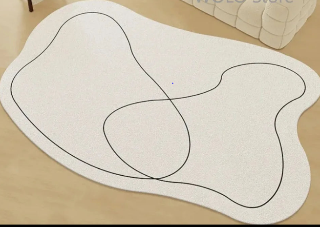 Minimalist Linear Rug - Modern Abstract Irregular Carpet