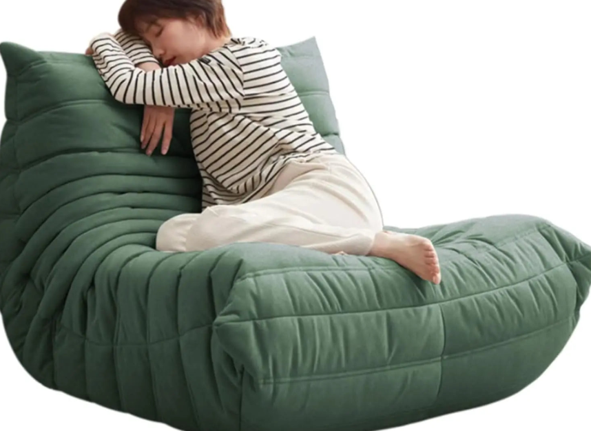 Channel-Quilted Bean Bag Floor Sofa - Memory Foam Lazy Couch - Multiple Colours