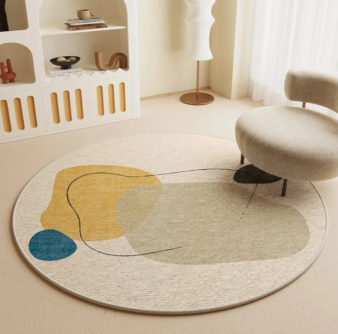 Round Faux Wool Area Rug - Multiple Designs - 60cm or 80cm