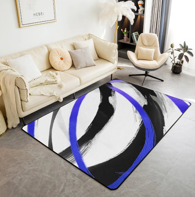 Modern Abstract Brushstroke Rug - Contemporary Art Carpet